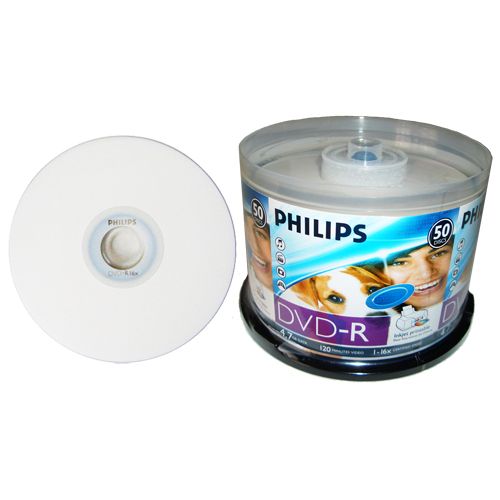 150 PHILIPS 16X DVD R INKJET PRINTABLE~DVDR  