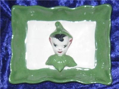 FAIRY PIXIE FIGURE ELF vintage square plates tray lot  