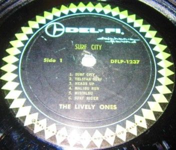 RARE 1963 Lp The Lively Ones SURF CITY On Del   Fi DFLP 1237  