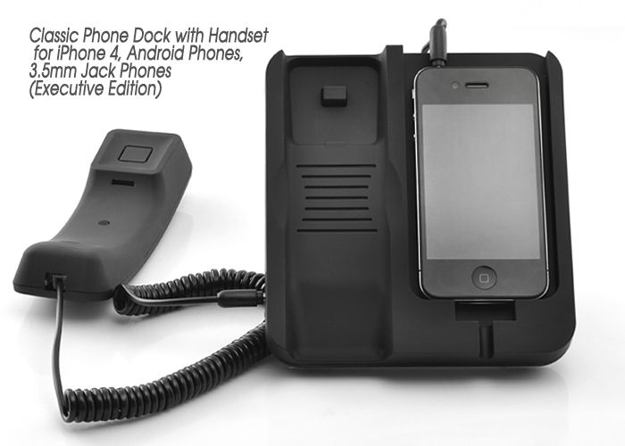 Classic Phone Dock with Handset for iPhone 4, Android Phones, 3.5mm 