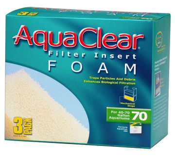 PACK FOAM AQUACLEAR 70 AQUARIUM FISH TANK FILTER  