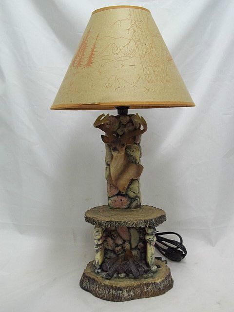 Deer Lamp Fireplace Cabin Buck Desktop Country Office Mantel Woods 