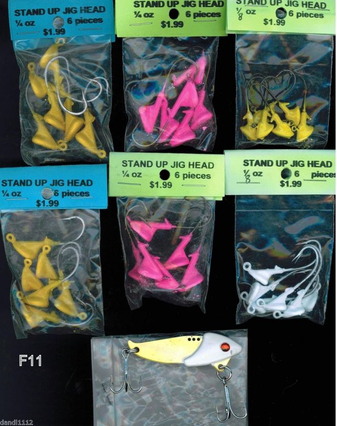 Lot of 37 Assorted Stand up Jig head Fishing Lures #F11 1/8 1/4  