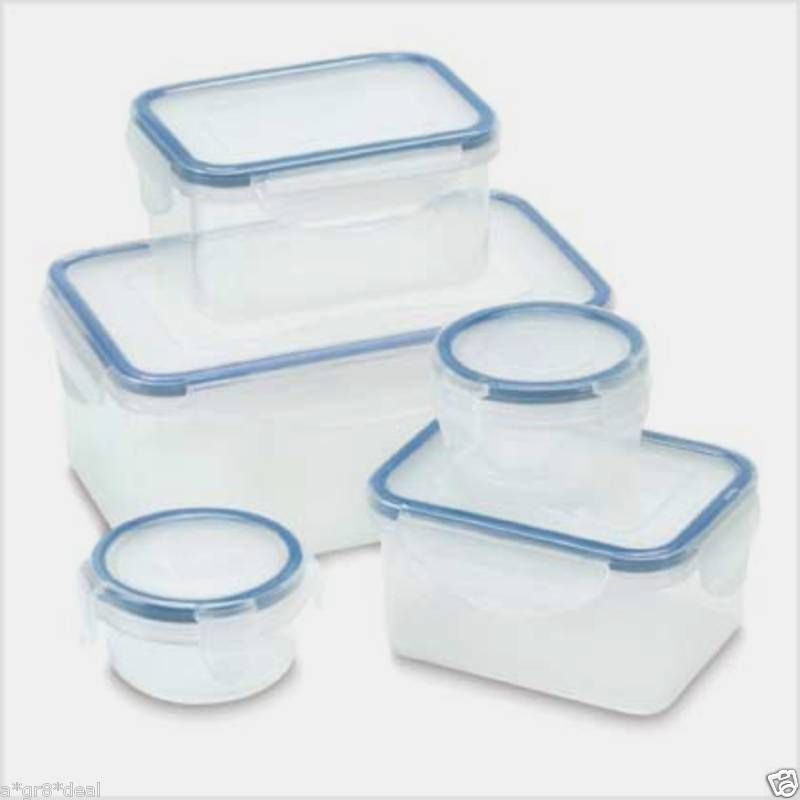 Set of 10 Pcs**SQUARE FOOD STORAGE SET & LIDS**NIB  