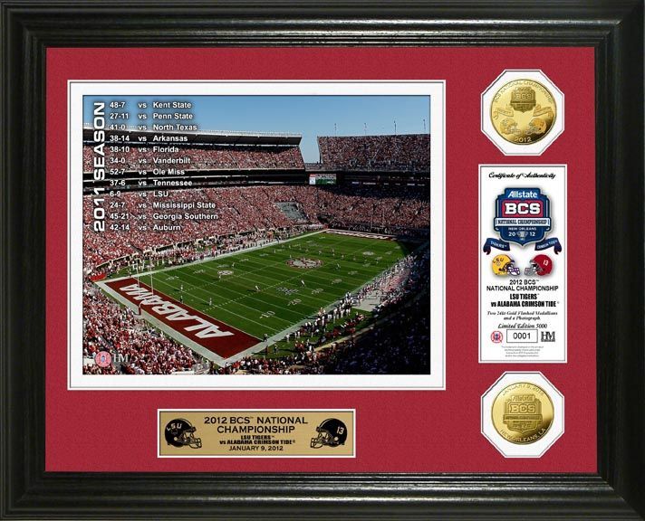   Crimson Tide 2012 BCS National Championship Game Gold Coin Photo Mint