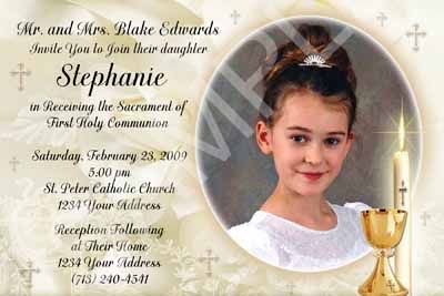 First Communion Confirmation Invitation Thank You Card  