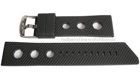   Cinturini Black Rally Natural Vanilla Italian Rubber Watch Band Strap