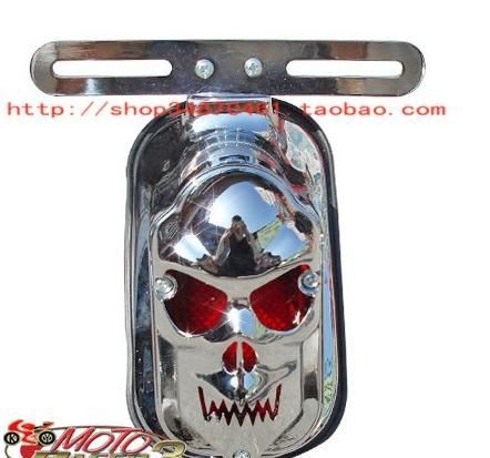 Chrome SKULL LED Motorcycle Tail Light For Harley  