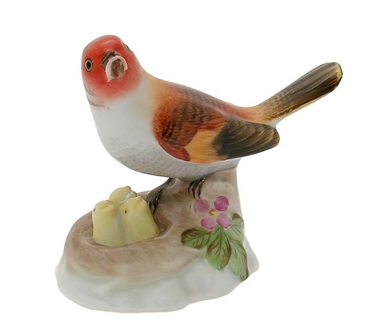 Herend Mother Bird w/Nest Figurine, Hungary, Hungarian  