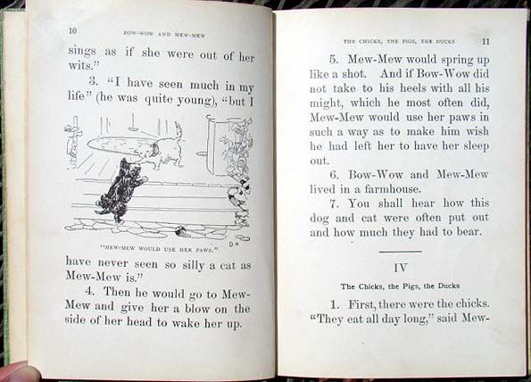 Bow Wow and Mew Mew 1935 Childrens Book Learn to Read  