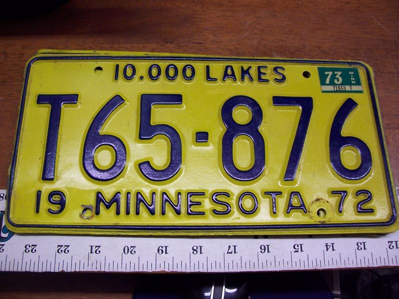 vintage 1974 1973 tab MINNESOTA LICENSE PLATE truck MN  