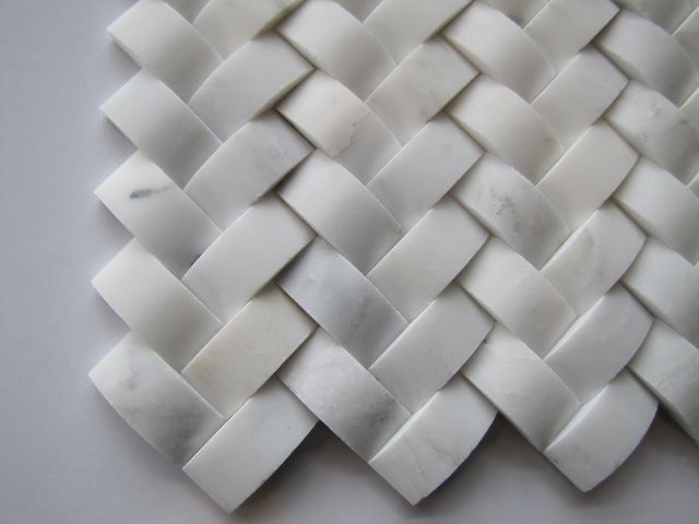 MODERN WEAVED SHAPE MARBLE Mosaic Tile. Floor or wall  