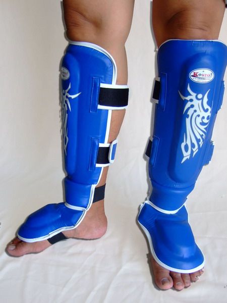 Muay Thai Shin Instep Foot Pad MMA Kick Guard Boxing  