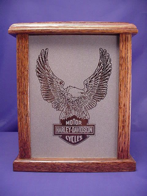   Motorcycles Eagle Logo Etched Glass Mood / Accent Light Box Gift