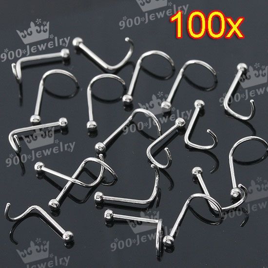   Steel Twist Nose Ring Stud Nostril Piercing Body Jewelry  