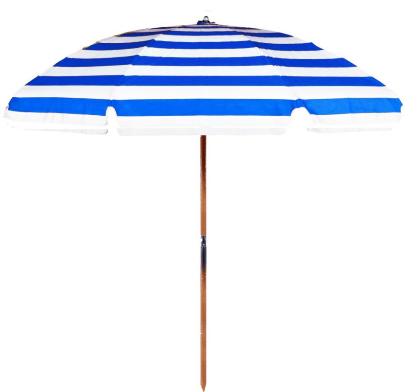 Beach Umbrella SUNBRELLA Blue & White Stripe  