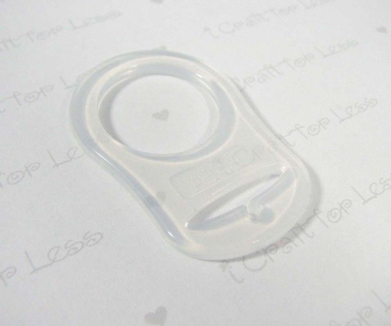 25 Clear Silicone MAM Ring Pacifier Holder Clip Adapter  