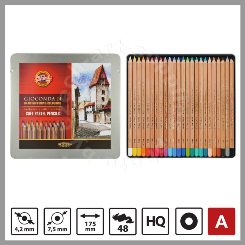 Koh I Noor GIOCONDA SOFT PASTEL PENCILS 8828/24 8593539057420  