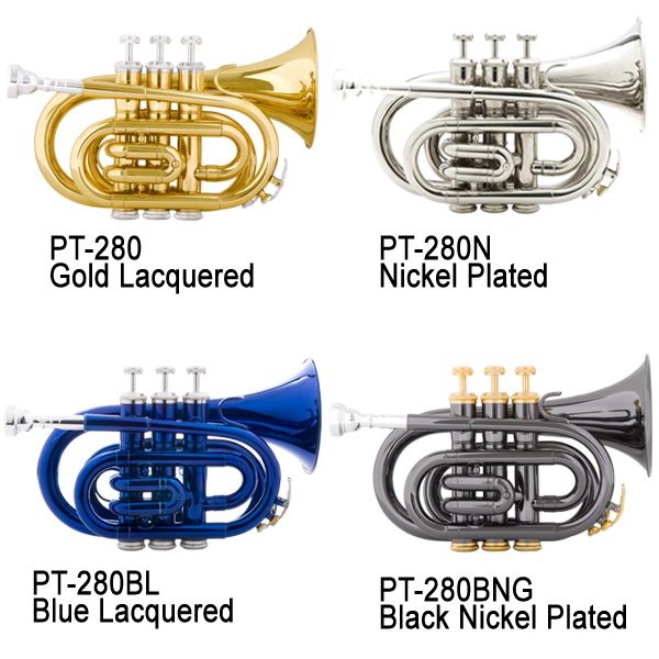 CECILIO 2Series Bb POCKET TRUMPET w/Monel Valves~4Color  