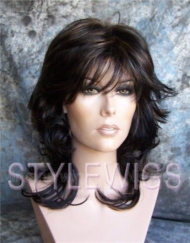   Darkest Brown & Strawberry Blonde Mix Wavy Layers Wig NIAN 2H27  