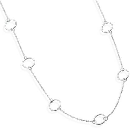 16 Sterling Silver Chain with Circle Links Classic Simple Necklace 