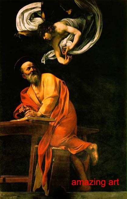 Religious Oil Painting The Inspiration of Saint Matthew  