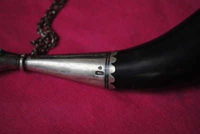 Antique Imperial Russian Silver Niello Wine Drinking Horn No kindjal 