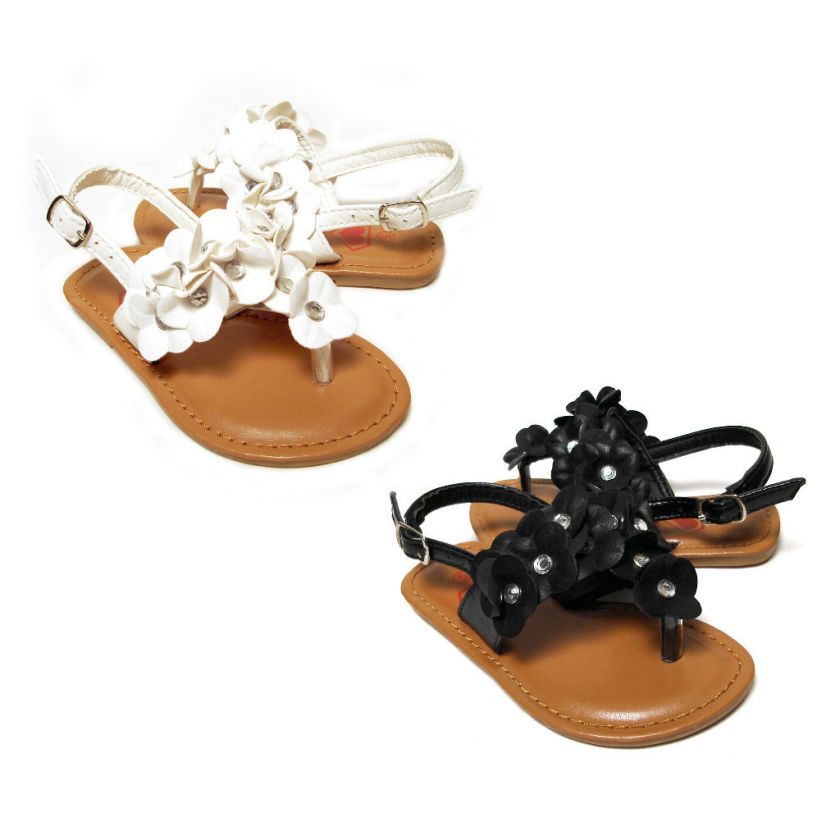 NEW BABY TODDLER GIRLS FLOWER PETAL SLINGBACK SANDALS  