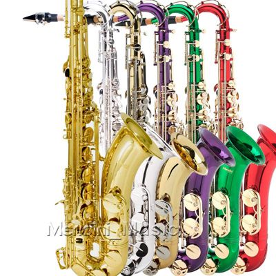 NEW PRO LEVEL GOLD SILVER TENOR SAXOPHONE SAX+$39 TUNER  