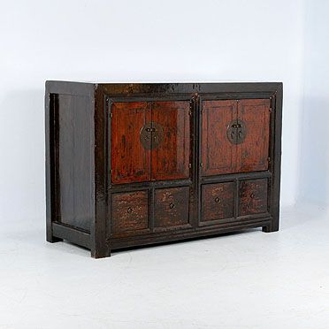 Antique Painted Chinese Sideboard Buffet Console c. 1800 Rich & Warm 