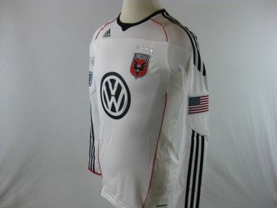   DC United DCU Men Medium M Authentic TechFit Away Jersey Shirt White