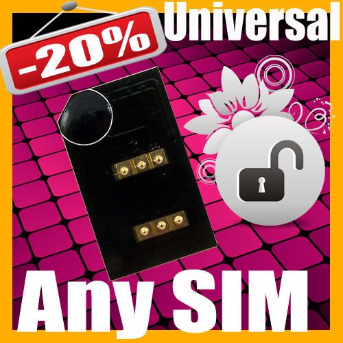 NO CUT UNIVERSAL UNLOCK TURBO SIM CARD G1 SONY ERICSSON  