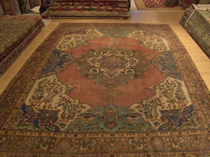 10x13 Tree Of Life Handmade Antique Persian Tabriz Rug  