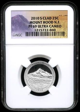 2010 S MT. HOOD FOREST CLAD QUARTER NGC PF69 UC PF 69  