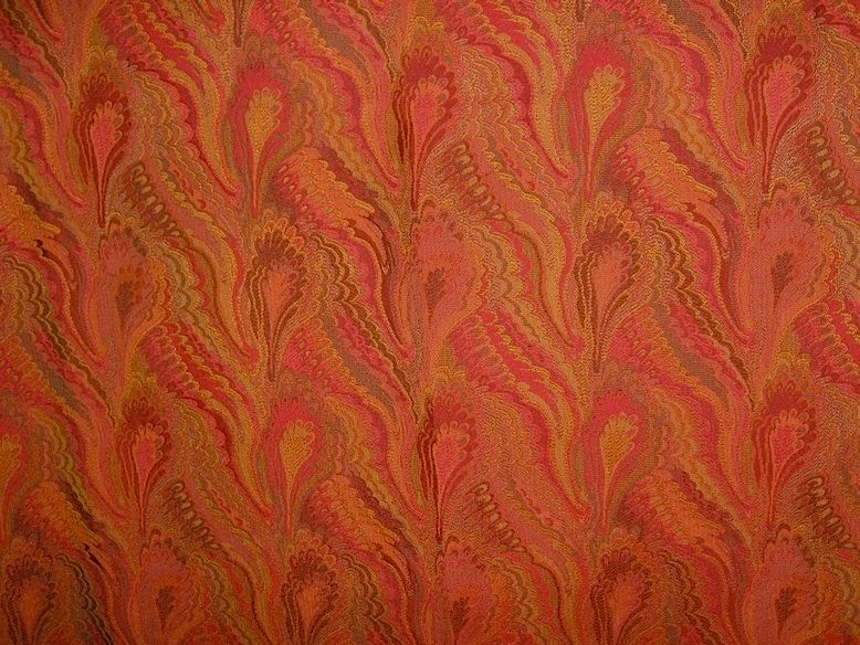 yd Stunning RED Marbleized Tapestry Upholstery Fabric  