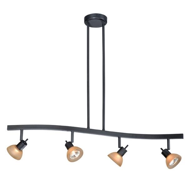 NEW 4 Light Track Spot Lighting Fixture, Dark Bronze, Brushed Cognac 