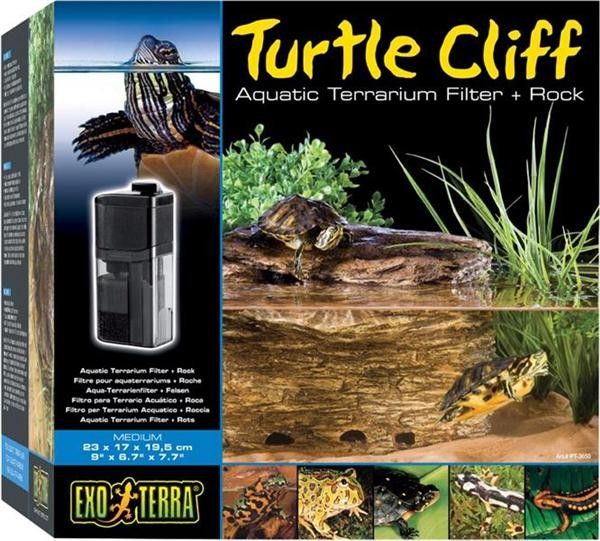 TURTLE CLIFF AQUATIC TERRARIUM FILTER & ROCK   MEDIUM  