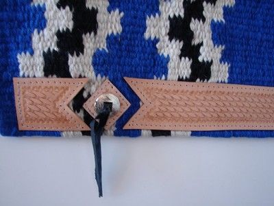 Blue/Wh Western Show Saddle Horse Tack Pad 36 x 34 Wool  