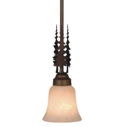 NEW 1 Light Rustic Tree Mini Pendant Lighting Fixture, Burnished 