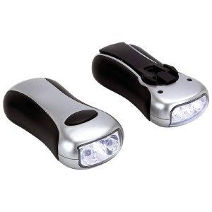 Set of 2 WEATHER EMERGENCY CRANK WIND UP LED FLASHLIGHT  